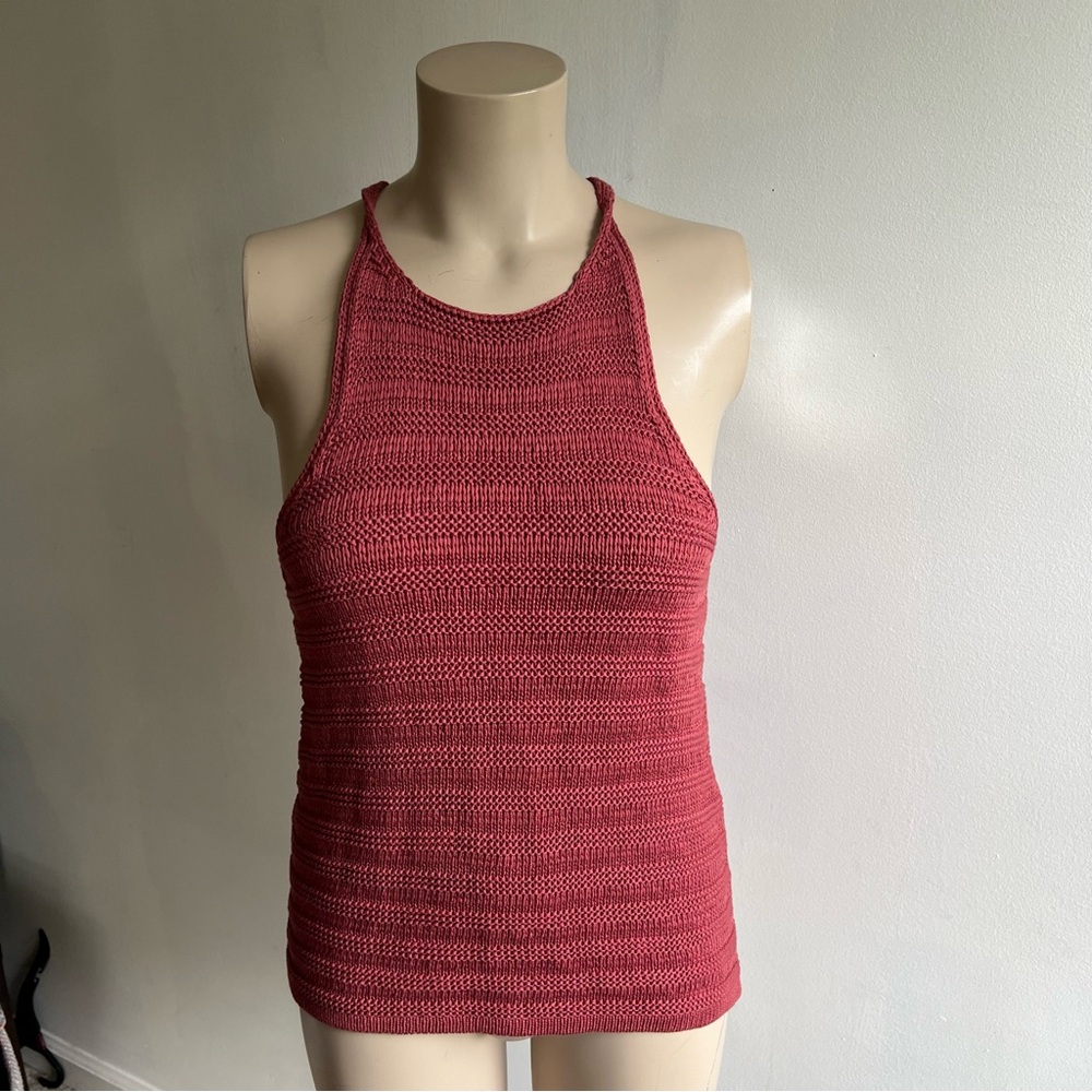 Sezane Red Knit Tank Top
